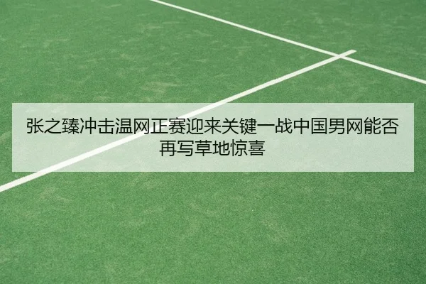 张之臻冲击温网正赛迎来关键一战中国男网能否再写草地惊喜